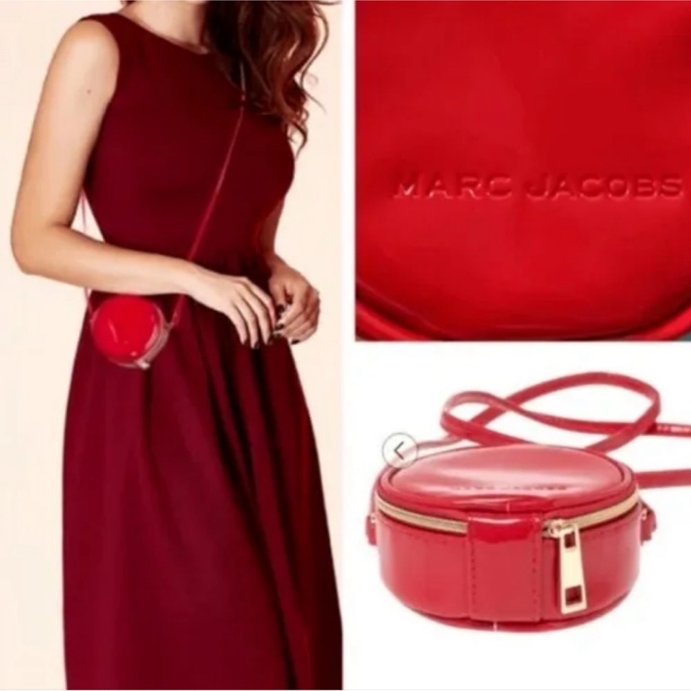 Marc Jacobs Vibrant Cherry Red 4” Patent Leather Mini/Micro Crossbody Bag